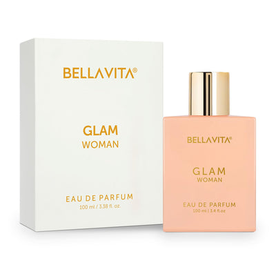 Bella Vita Luxury GLAM Woman Eau De Parfum With African Orange, Jasmine & Patchouli Premium, Long Lasting Floral & Woody Fragrance Liquid EDP For Women, 100ml
